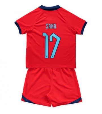 England Bukayo Saka #17 babykläder Bortatröja barn VM 2022 Korta ärmar (+ Korta byxor)